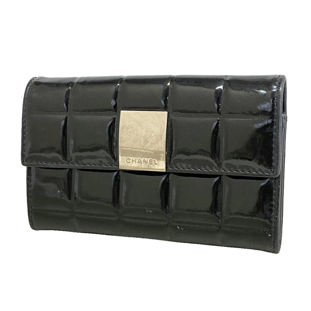 Chanel Wallet/Coin Case, Chocolate Bar Design, Patent Leather, Black, Women's...